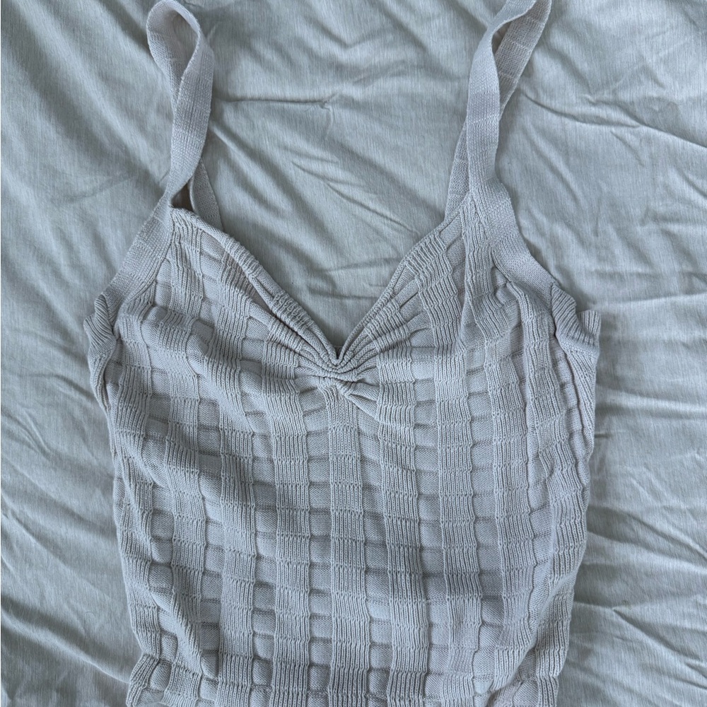 Urban Outfitters Light Gray Textured Tank Top